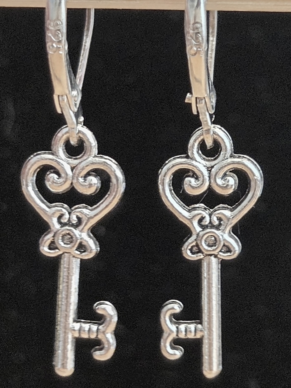 Sterling Silver Key Drop Earrings Earing Pair